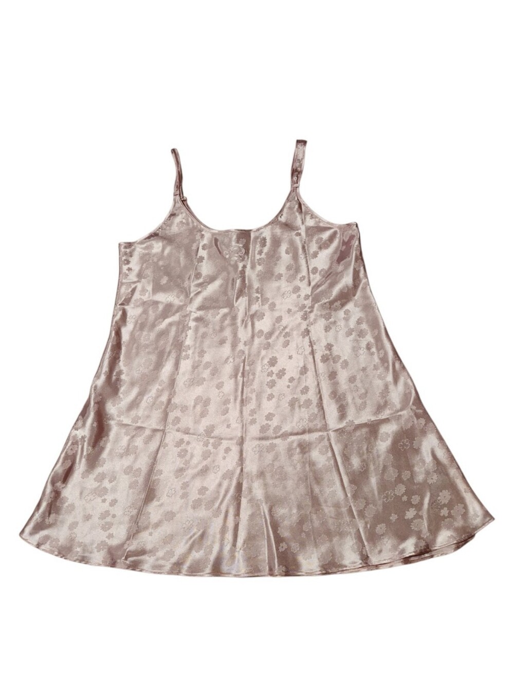 Vintage Oscar de la Renta Pink Label Floral Satin Jacquard Slip Dress Lingerie L